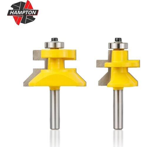 Hampton V Groove & Matched Tongue Router Bit Set 8mm Shank Wood Router Bit With Ball Bearings Carbide Cutters For Wood