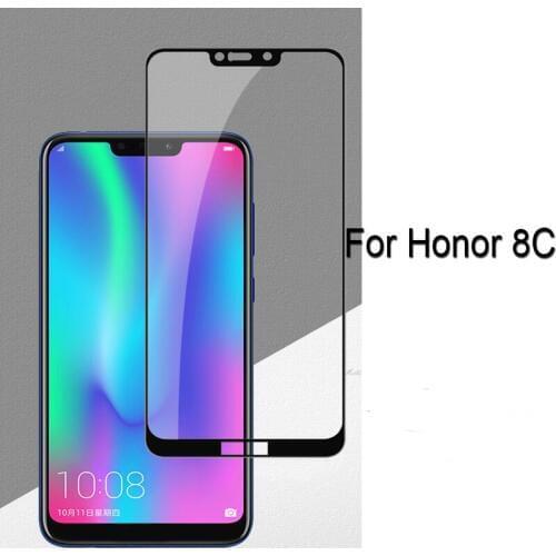 2PCS Full Curved Screen Protector For Huawei Honor 8C 8c Full Cover Tempered Glass For Huawei Honor 8 C Protective Flim honor8c