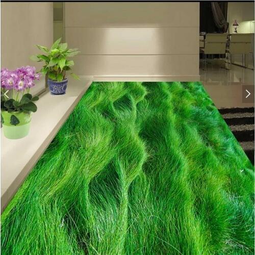 Custom creative 3D creative HD grass floor texture self - adhesive green living room shopping malls decorative floor stickers