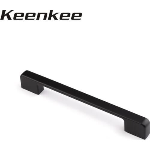 Keenkee furniture fittings zinc alloy Matte Black color CC 160 mm Cabinet Knobs Drawer and door Handles for furniture