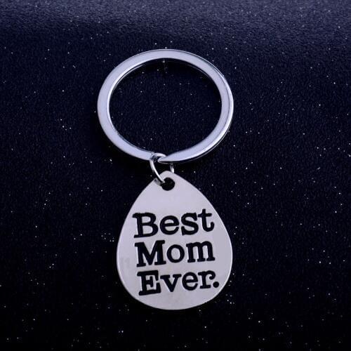 Fashion Water Drop Best Mom Even Love Mother Pendant Keychains Charms Key Chains Christmas Keyring Keyfob Best Gifts Women Famil