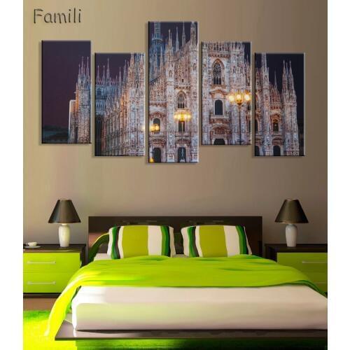New Arrived 5 Planes Wall Canvas Modular Painting Italy City View Modern HD Art Picture Print Paint Living Room Decor Unframe