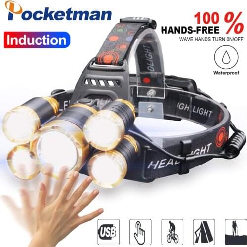 80000 Lumens Powerful Headlamp Long Range Led Headlight Use 18650 Battery Head Light Flashlight Lanterna for Camping Fishing