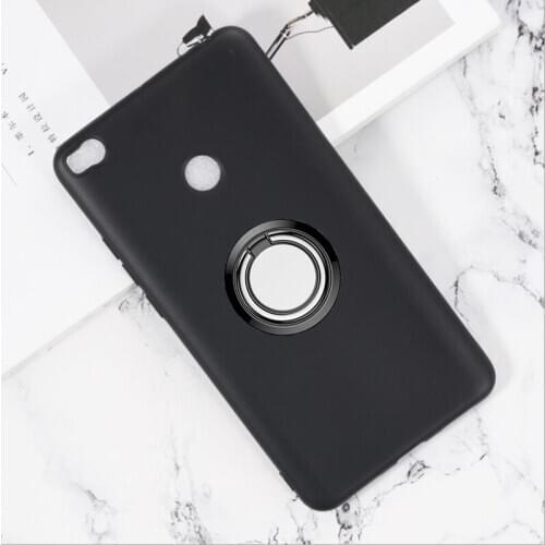 For Mi Max 2 Back Ring Holder Bracket Phone Case Cover Phone TPU Soft Silicone Cases for Xiaomi Mi Max 2 MDE40 MDI40 6.44 inch