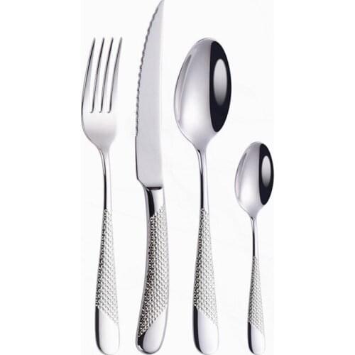 Stainless Steel Cutlery Set Silver Western Dinnerware Set Golden Fork Knife Spoon Tableware Set Home Kitchen Flatware Silverware