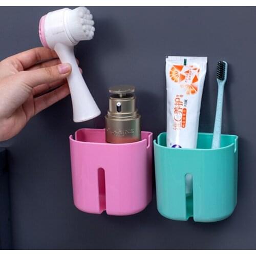 Wall Hanging Storage Tube Household Wall Shelf Organizers Storage Rack Bathroom Toothbrush Holder Toothpaste Storage Box