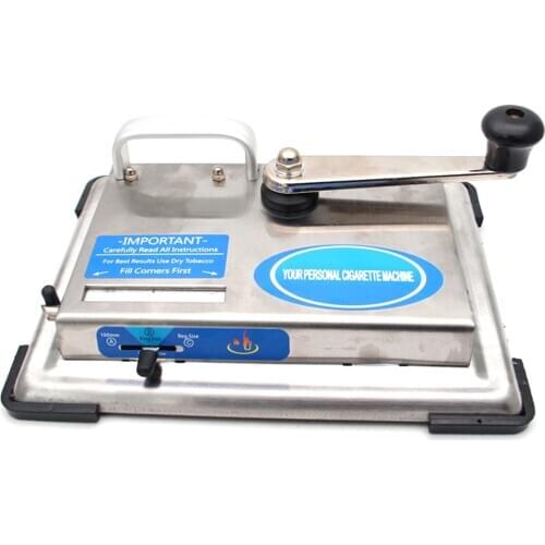 Tabletop Manual Cigarette Rolling Machine Stainless Steel Hand Crank Tobacco Roller Maker Cigarette Injector Smoking Tool