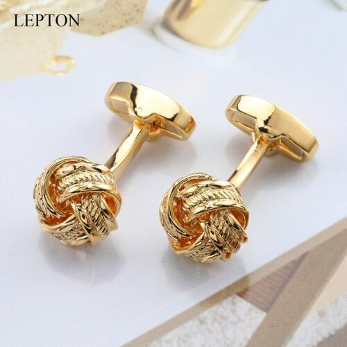 Newest Metal Knot Cufflinks for Mens Lepton Novelty Design Knots Cuff links Men Business French Shirt Cuffs Cufflink gemelos
