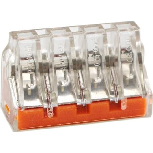 NEW 50pcs 4-pin type push wire quick connector for 0.75~6.0mm cable terminal block PCT-104D model 773-174