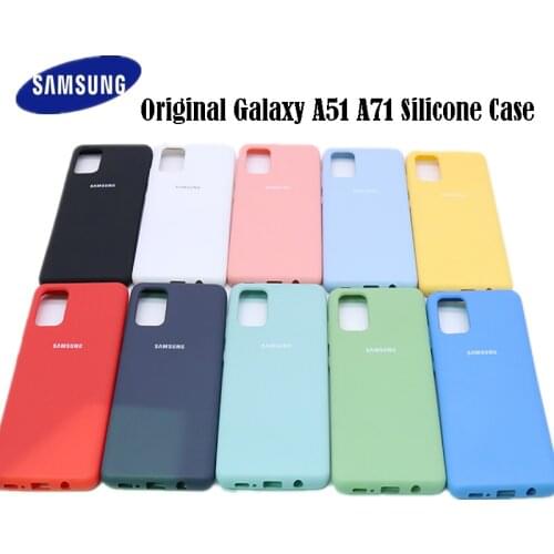 A51 A71 Case Original Samsung Galaxy A51 A71 Silky Silicone Cover High Quality Soft-Touch Back Protective Galaxy A51 A71 A21