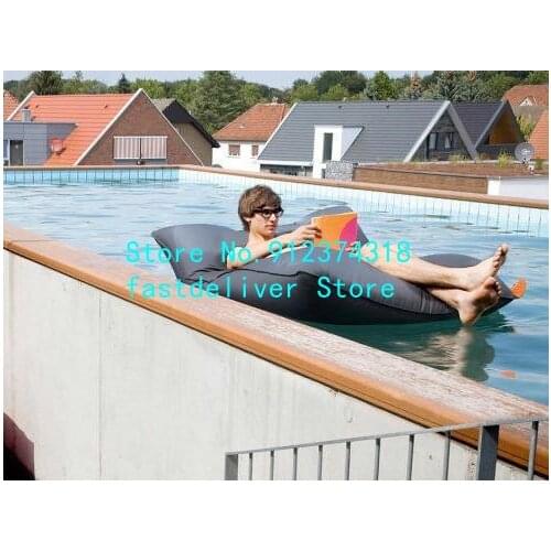 Swimming Pool Floating Bean Bag Cover Waterproof Reading Relaxing Soft Lounge Chair Sofa Orange