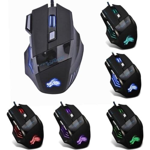 Wired Gaming Mouse 5500DPI Adjustable 7 Buttons Cable USB LED Optical Gamer Mouse For PC Computer Laptop Mice DOTA Dropshipping