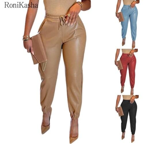 Женские кожаные брюки RoniKasha China At AliExpress