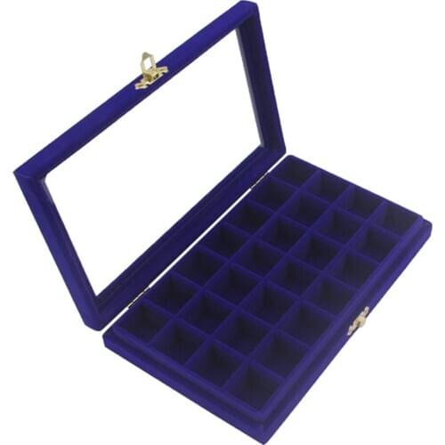 Jewelry Box Organizer Display Storage Case Tray with Lock Clear Lid Velvet
