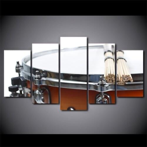 Modern Home Wall Art Decor Frame Pictures HD Prints Poster 5 Piece Cool Drum Music Instrument Painting Canvas Living Room