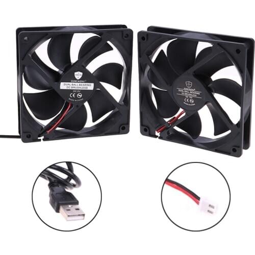 New 12025 Fan 5/12/24V Fan DC Brushless Cooling Fan 120x120x25mm USB 2PIN PC Computer Case Cooler