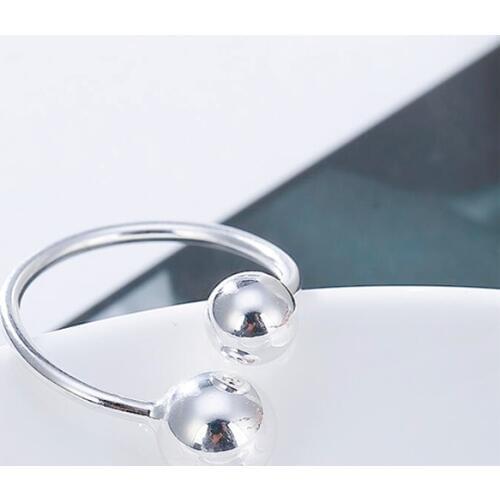 Creative Ball 925 Sterling Silver Temperament Personality Korea Wild Sweet Fresh Fashion Female Resizable Opening Rings SRI068