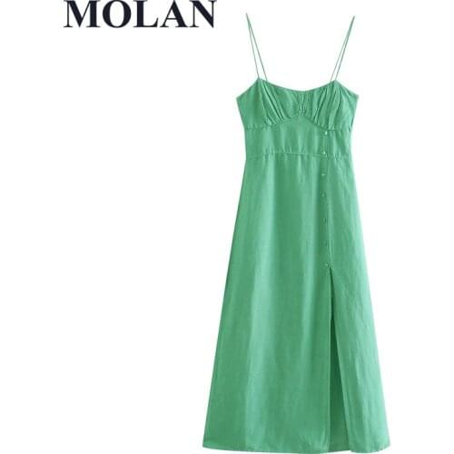 Women Backless Midi Dress Strapless Adjust Sleeveless Solid Green 2021 Fashion Lady Dresses Vestido