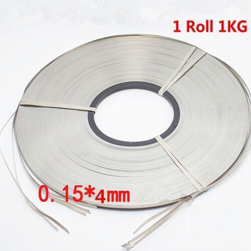 0.15 x 4mm 1kg Nickel Plated Steel Strap Strip Sheets for battery spot welding machine Welder Equipment 1kg
