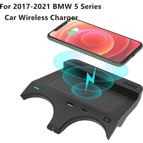 10W Car Qi Wireless Charger For BMW 5 Series 6 Series 530i 535i 2017-2021 Quick Charging