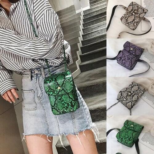 2019 Mini Women Girls Shoulder Bags Leather Serpentine Small Chains Flap Bag Purses Clutch Messenger Bags for Girls Handbags