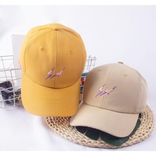 2021 Summer women casual cotton baseball cap Adult lightning Embroidery Hat Ponytail hat Snapbacks hat Gorros Hip Hop Caps