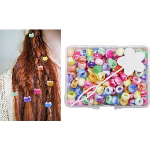 210 Pieces 5mm Pony Dreadlock Beads Cuffs DIY Hair Braid Rings Clips Tube Braid Bead Hair Braiding Tool Decor