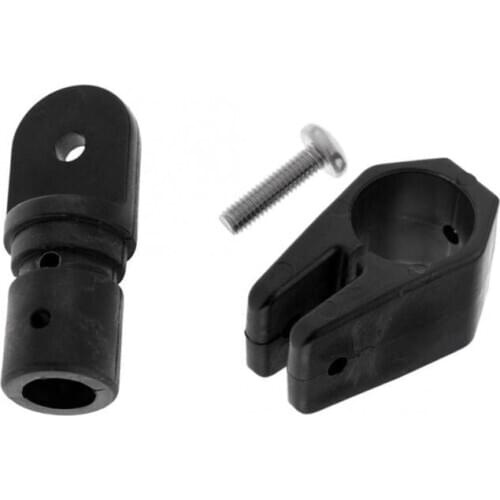 Bimini Top Fitting Black Nylon 1 Inch Jaw Slide + 7/8 Inch Insert Tube Eye End