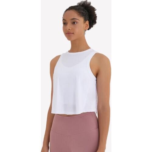 Sleeveless Yoga Blouse Solid Breathable Sport Crop Top Vest Fitness Gym Workout Running Dry Fit Wear