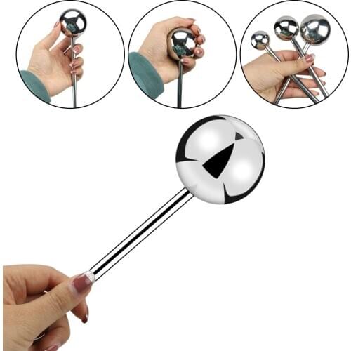 YEMA Long Big Handheld Prostata Massager Butt plug Metal Anal Beads Vagina Ball Sex Toys for Men Woman Adult