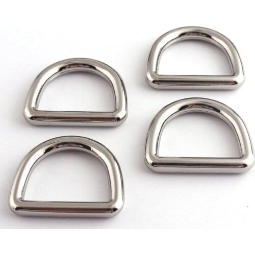 25mm D Rings Silver Zinc Alloy Loops Strap Buckle Ring Handbag Clasp Making Hardware Craft supplies Jewelry Accessories 4pcs