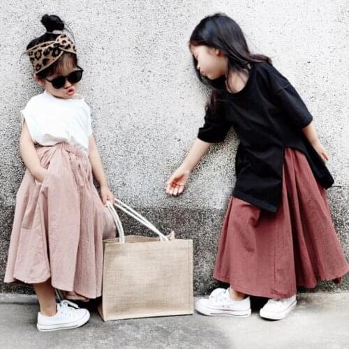 2021 new style girls draped skirt summer cotton fashion girls skirts 2-8 years YU371