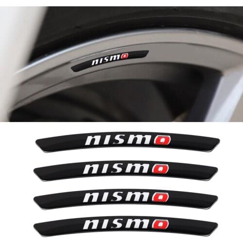 4Pcs Aluminum Alloy Car Emblem Wheel Hub Stickers Decals Accessories For Nissan Nismo Juke Qashqai Patrol Navara X-Trail Tiida