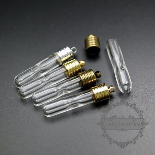 6x28mm sandglass bottle 3mm mouth gold,silver,bronze,raw brass bail hourglass timer perfume vial pendant wish charm 1800267