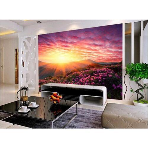 Custom photo wallpaper large 3D Stereo romantic Dusk Fashion azalea TV background wallpaper 3d mural wallpaper
