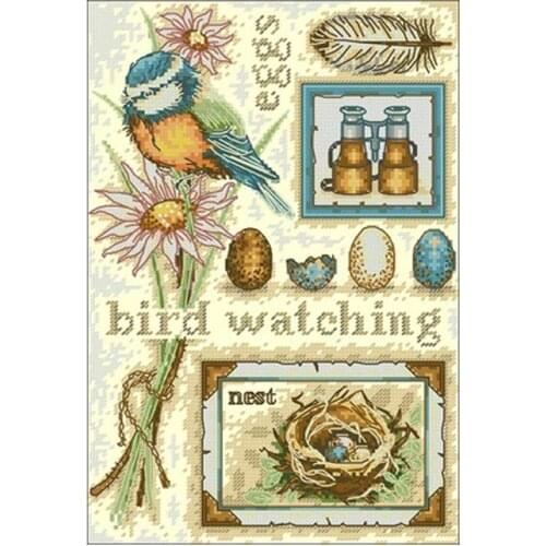 Hot selling Blue bird animals patterns Counted Cross Stitch DIY Chinese Cross Stitch Kits Embroidery Needlework Sets