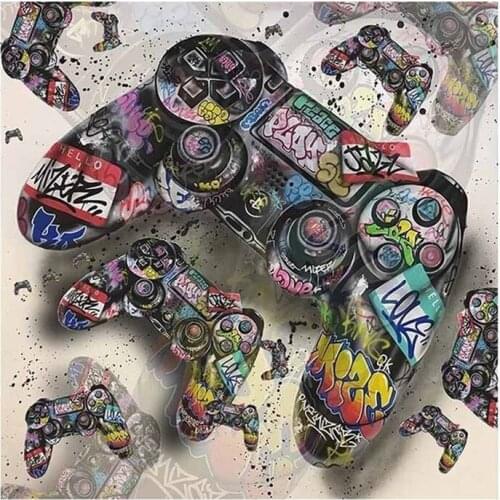 Graffiti Art Gamepad Canvas Art Posters and Print Abstract Game Handle Canvas Paintings on The Wall for Kids Room Decor Picture