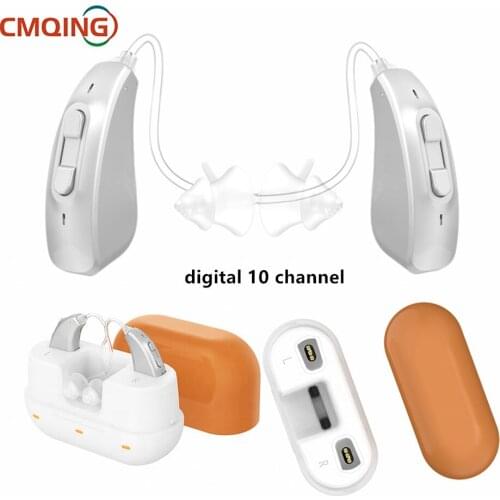 Best Digital 10 Channel Hearing Aid Audifonos BTE Sound Amplifers Ear Aids for Elderly Moderate Rechargeable Hearing Amplifier