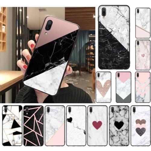 Granite Pink White Marble Phone Case For Vivo Y12 Y15 Soft TPU Silicone Cover For vivo Y91C For Vivo Y17 Y19 U3X Back Cover