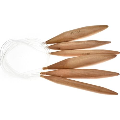 3 Big Size Carbonized Circular Wood Crochet Knitting Double Pointed Needles Kit Smooth Handle Weave Art Craft Tools KN007