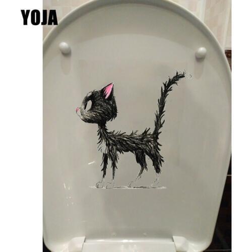 YOJA 19.4*19.9CM Creative Cartoon Cat Kids Rooms Decor Decal Home Wall Toilet Sticker T1-0141