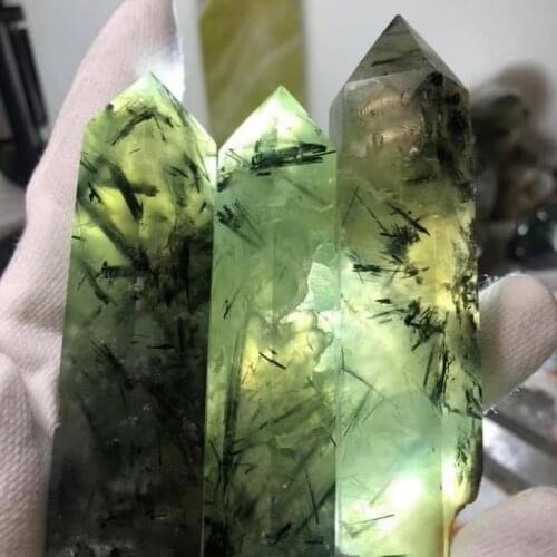 Natural Prehnite Quartz Crystal Point Single Terminated Tower Chakra Healing Gemstone Home Decor 1pc