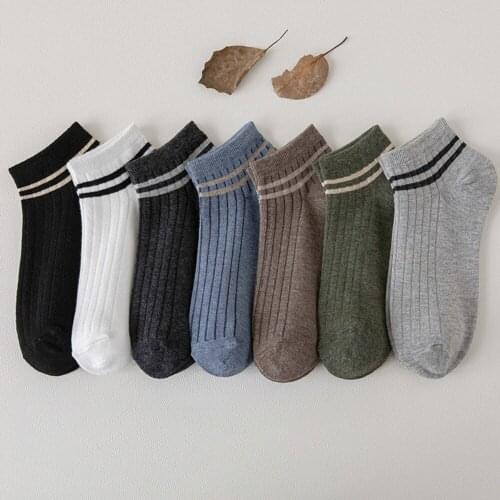Breathable Mens Socks Classic Stripes Men Short Socks Soft and Elastic Male Boat Socks High Quality Men Socks Spring/Summer