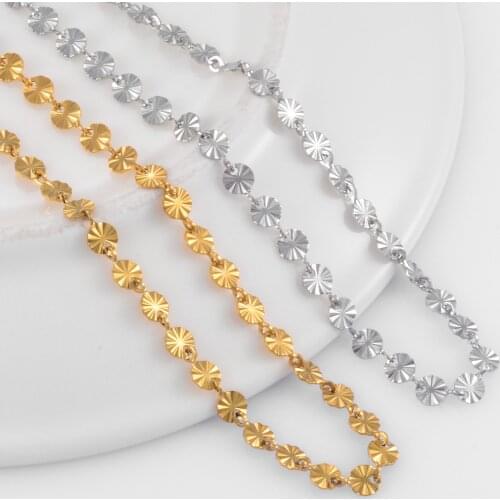 Stainless Steel Necklace New Handmade Chain Round Gold Chain Ladies Fashion Jewelry