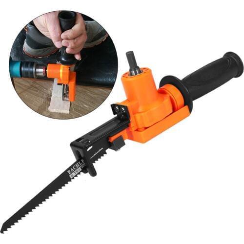 Portable Cordless Reciprocating Saw Metal Cutting Wood Cutting Tool Electric Drill Attachment With Blades Tool 2pcs Saw Blades