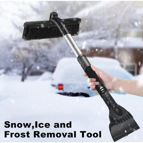 Winter Machine Extendable Car Cleaning Ice Scraper Snow Shovel Car Windshield Snow Brush With Ergonomic Foam Handle Detachable
