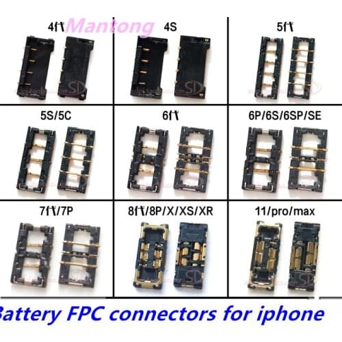 10pcs Battery FPC Connectors for iphone 5 6 6P 6S 6SP 7 8 8plus X XS XSMax XR 11 11Pro/Max SE2020 12 PRO/MAX/MINI