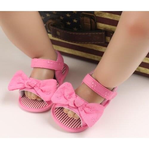 0-12M 2021 Baby Girls Kid First First Walking Shoes Flats Bowknot Summer Outdoor Slippers Childrens Sandals Toddlers Princess