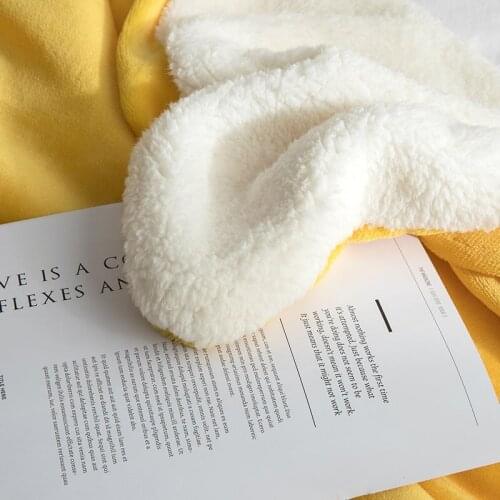 WOSTAR Luxury bedspread on the bed winter warm solid colour sherpa blanket super soft cozy flannel double thicken throw blanket