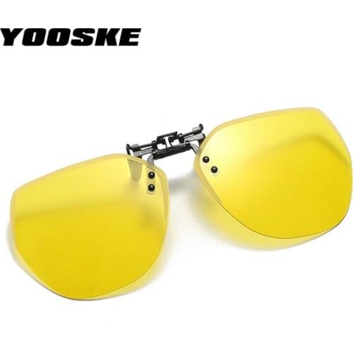 YOOSKE Night Vision Clip On Sunglasses Men Photochromic Driving Goggles Women Polarized Sun Glasses Driving